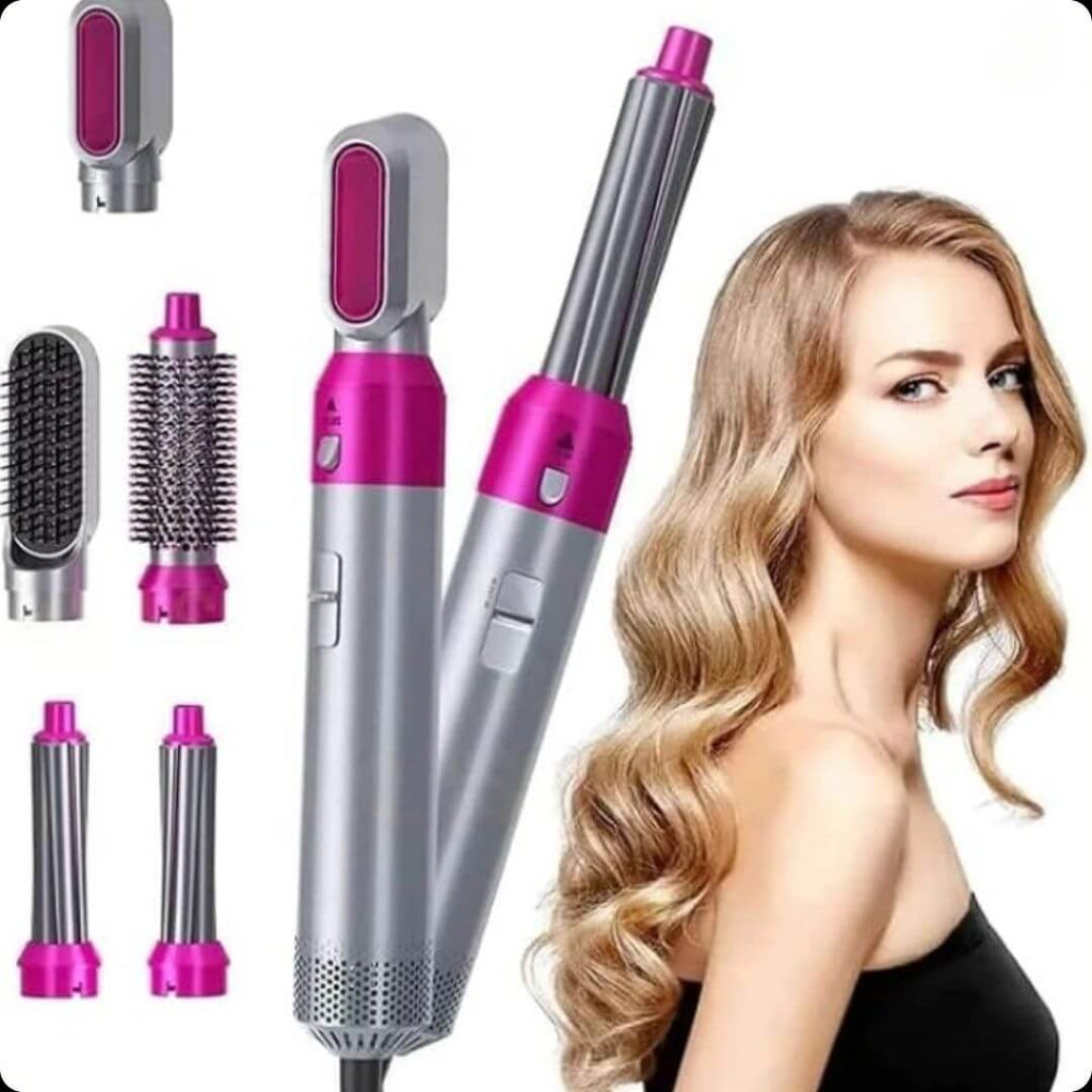 "Secador 5 en 1  IONIC Plus : Seca, alisa y riza tu cabello en minutos"